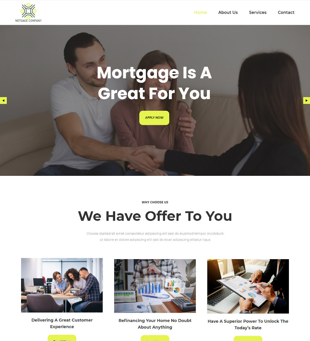 Mortgage Company - Real Estate Mortgage Joomla Template