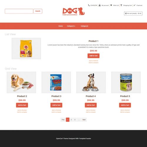 Pets and Animals OpenCart Themes