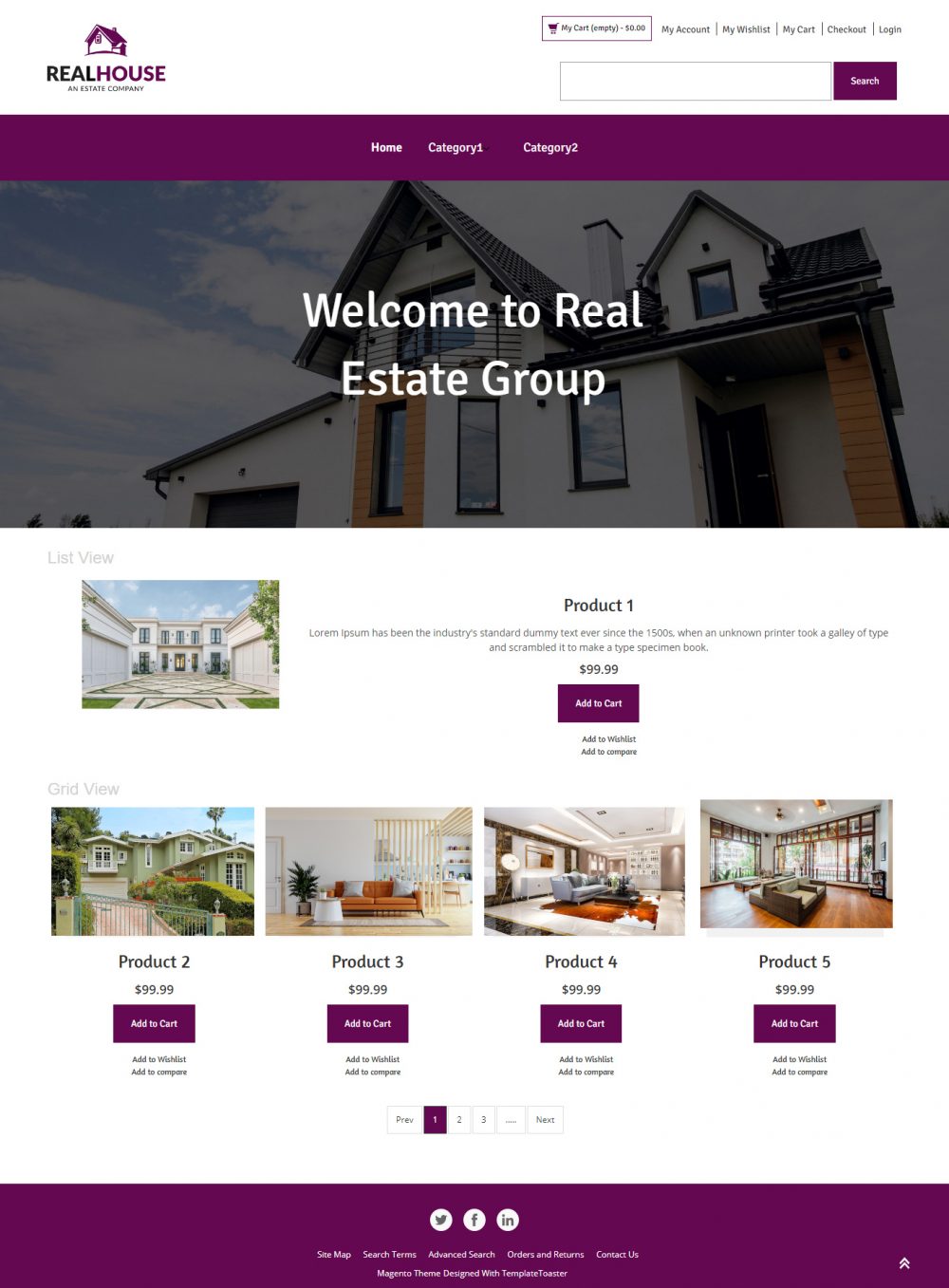 Real House - A Real Estate Company Magento Theme