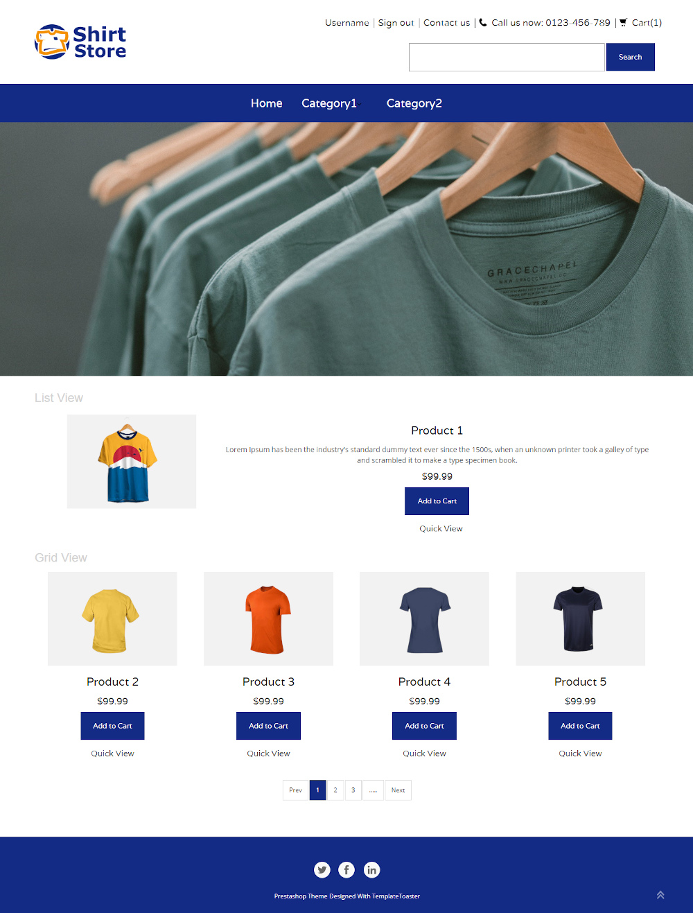 Shirt Store - Online T-shirt Store PrestaShop Theme