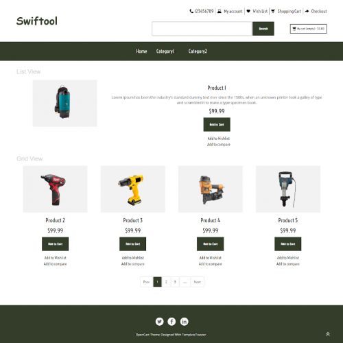 Swiftool - Online Tools Store OpenCart Theme