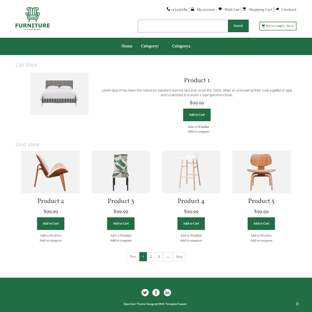 The Furniture - Online Furniture Store OpenCart Theme