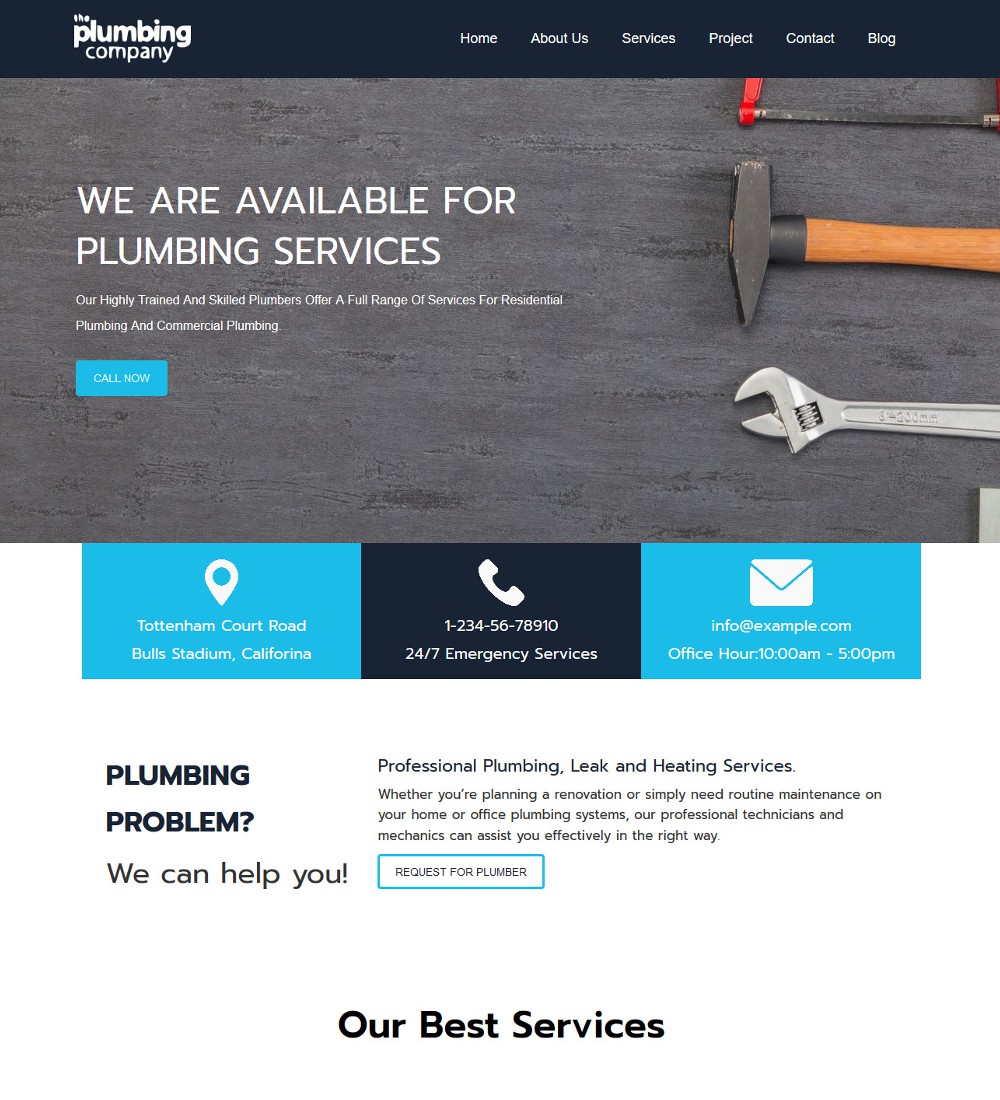 The Plumbing Company - Plumbing & Repair Services Joomla Template