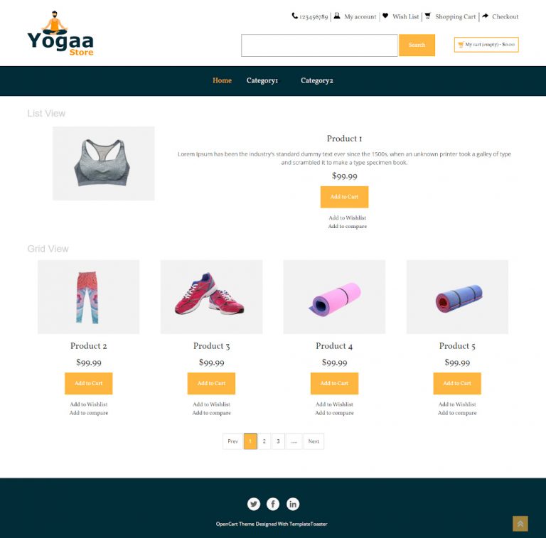 The Yoga Online Store OpenCart Theme TemplateToaster