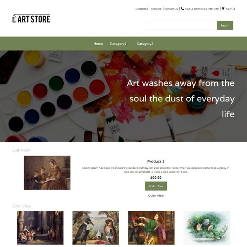 arts and painting online store prestashop theme
