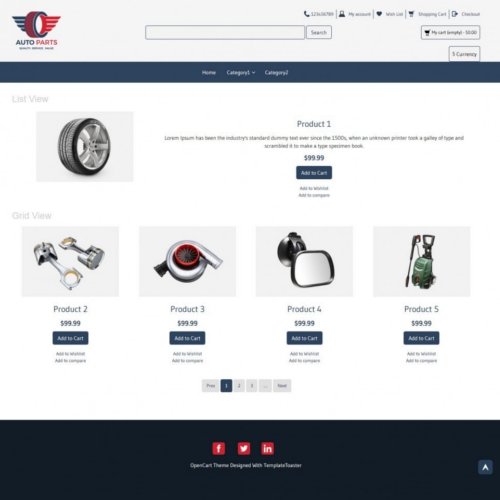 Car and Bikes OpenCart Themes