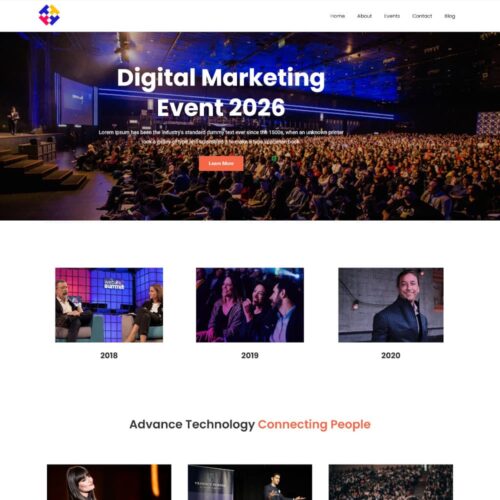 Eventra Joomla event template homepage design for conferences seminars and corporate events