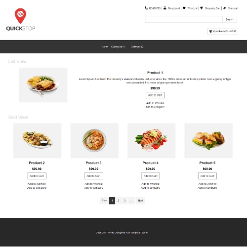 Food and Restaurant OpenCart Themes