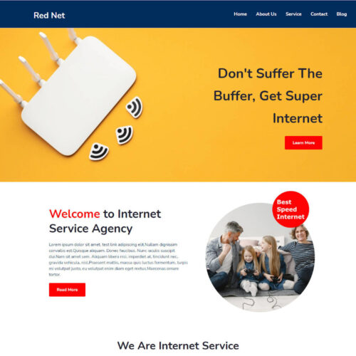 NetSwift Joomla template homepage for internet service providers showing broadband and telecom website design