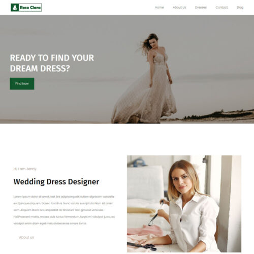 Rosa Clara Wedding Dress Designer Joomla Template for bridal and fashion websites