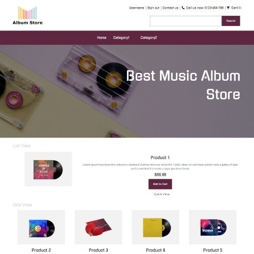 Album Store - Online Music Album Store PrestaShop Theme