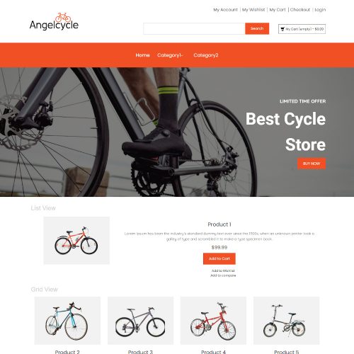 Angelcycle - Online Cycle Store Magento Theme