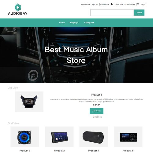 Audiobay - Online Car Music System Store PrestaShop Theme