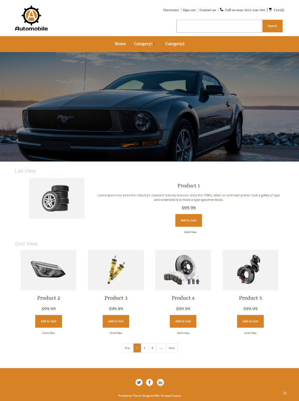Automobile - Online Car Accessories Store PrestaShop Theme
