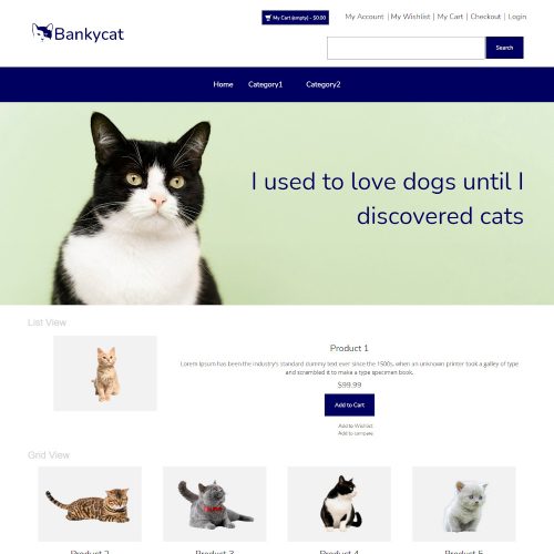 Bankycat - Online Cat Store Magento Theme