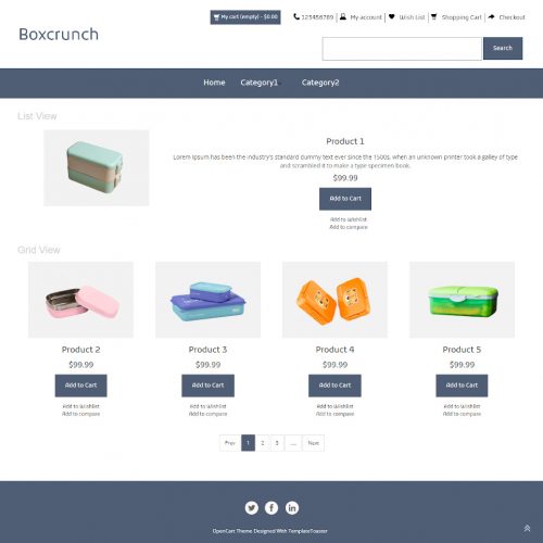 Boxcrunch - Online Tiffin Box Store OpenCart Theme