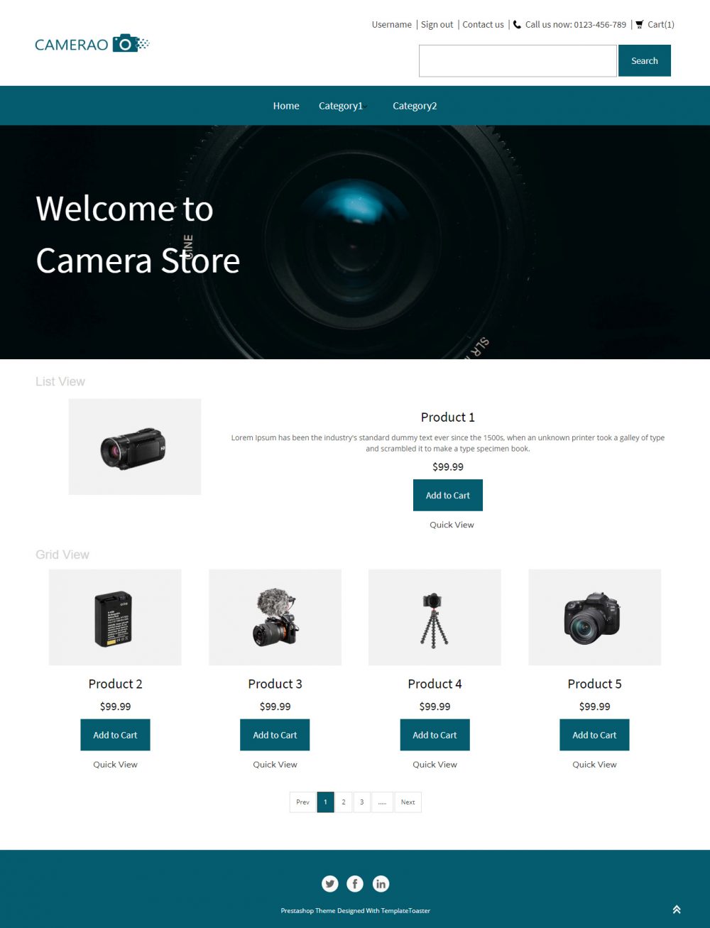 Camerao - Online Camera Store PrestaShop Theme