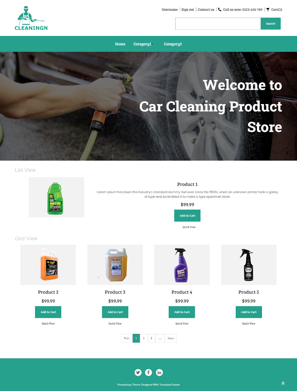 Cleaningn - Online Car Cleaning Products Store PrestaShop Theme