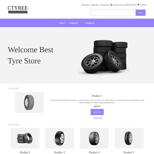 Ctyree - Online Car Tyres Store PrestaShop Theme