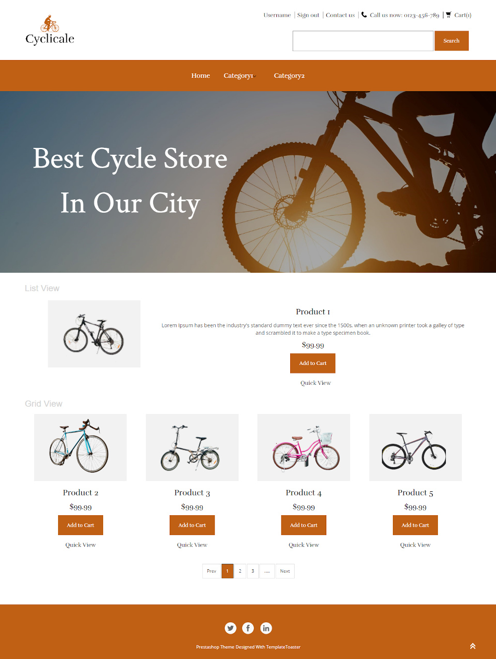 Cyclicale - Online Cycle Store PrestaShop Theme