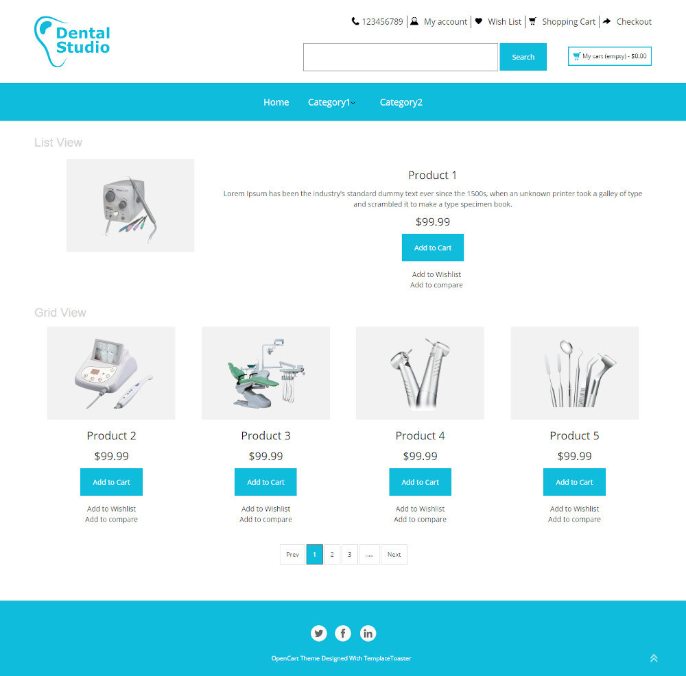 Dental Studio - Online Dental Equipment Store OpenCart Theme