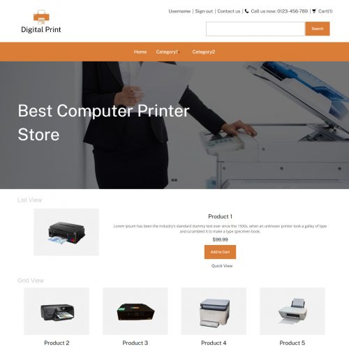Digital Print - Online Computer Printer Store PrestaShop Theme