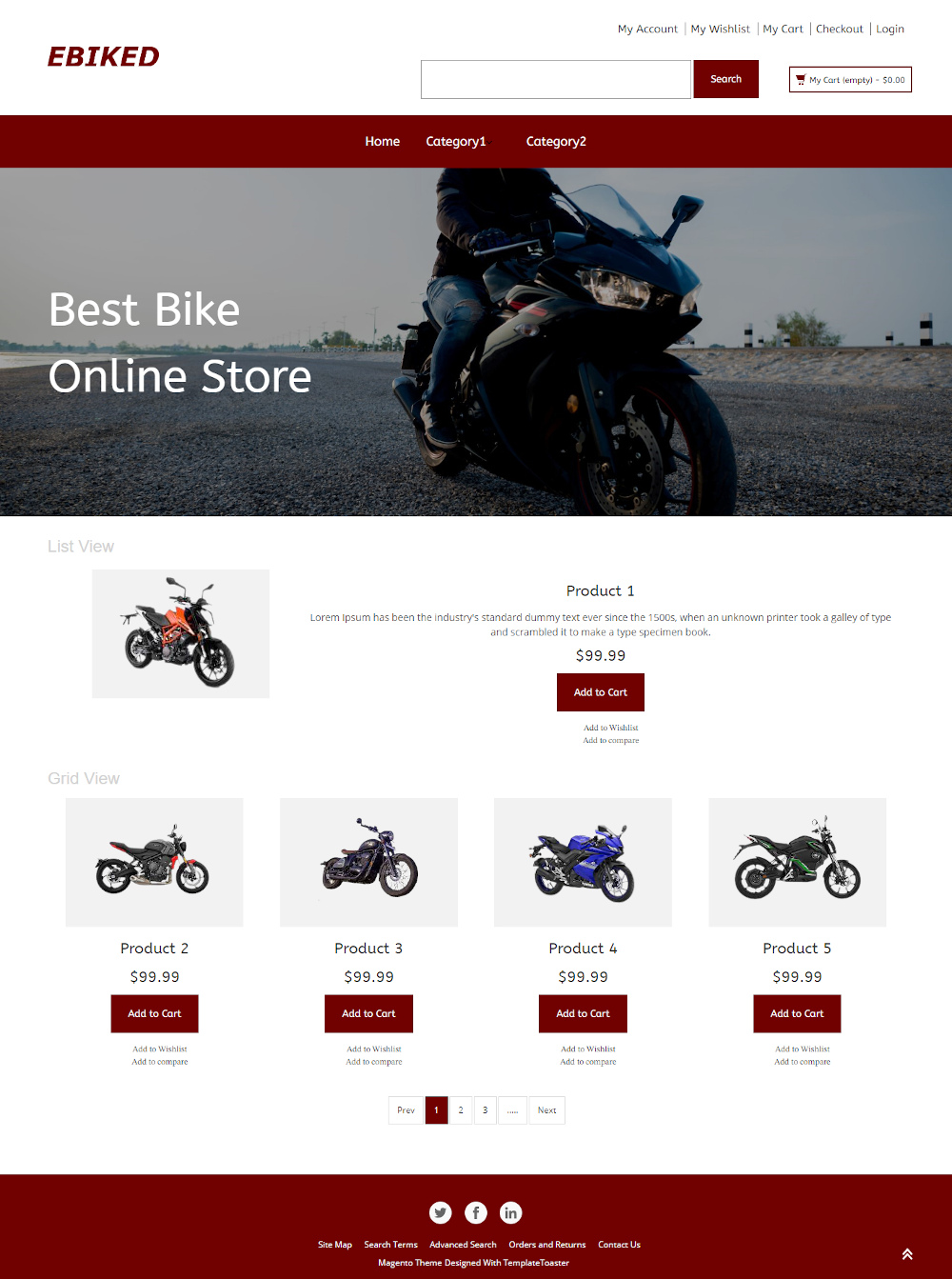 Ebiked - Online Bike Store Magento Theme