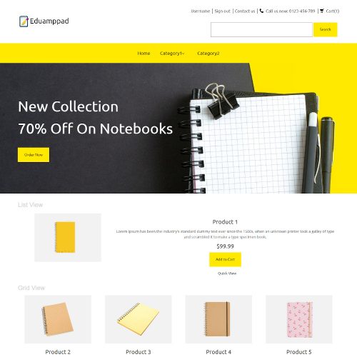 Eduamppad -Online Notebook Store PrestaShop Theme