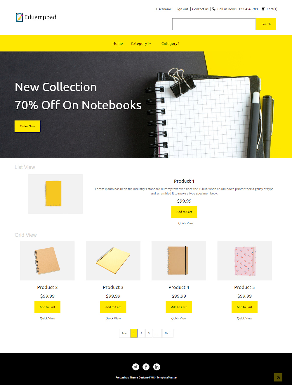 Eduamppad -Online Notebook Store PrestaShop Theme