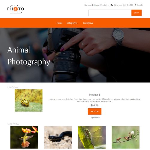 Fhoto Studio - Online Animals Photography PrestaShop Theme