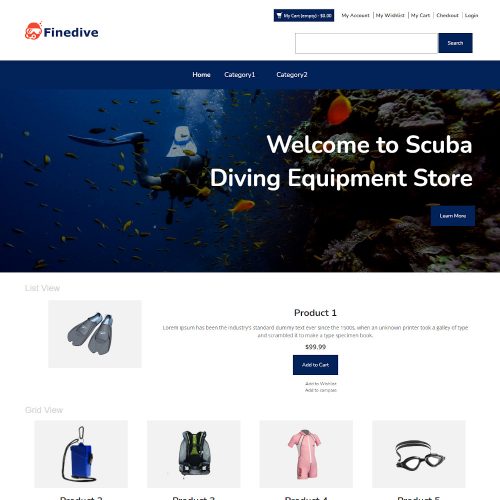 Finedive - Online Scuba Diving Equipment Store Magento Theme