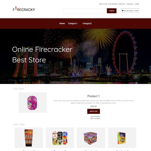 Firecracky - Online Firecracker Store Magento Theme
