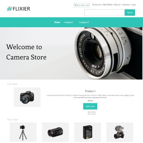 Flixier - Online Camera Store Magento Theme