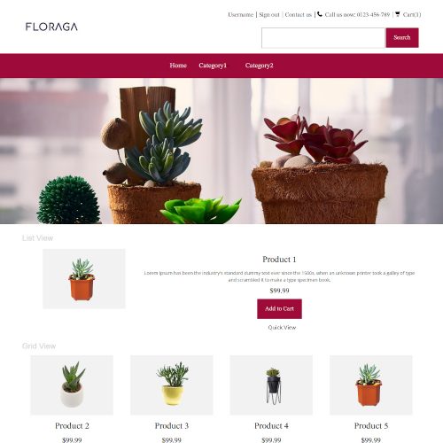 Floraga - Online Plants Store PrestaShop Theme