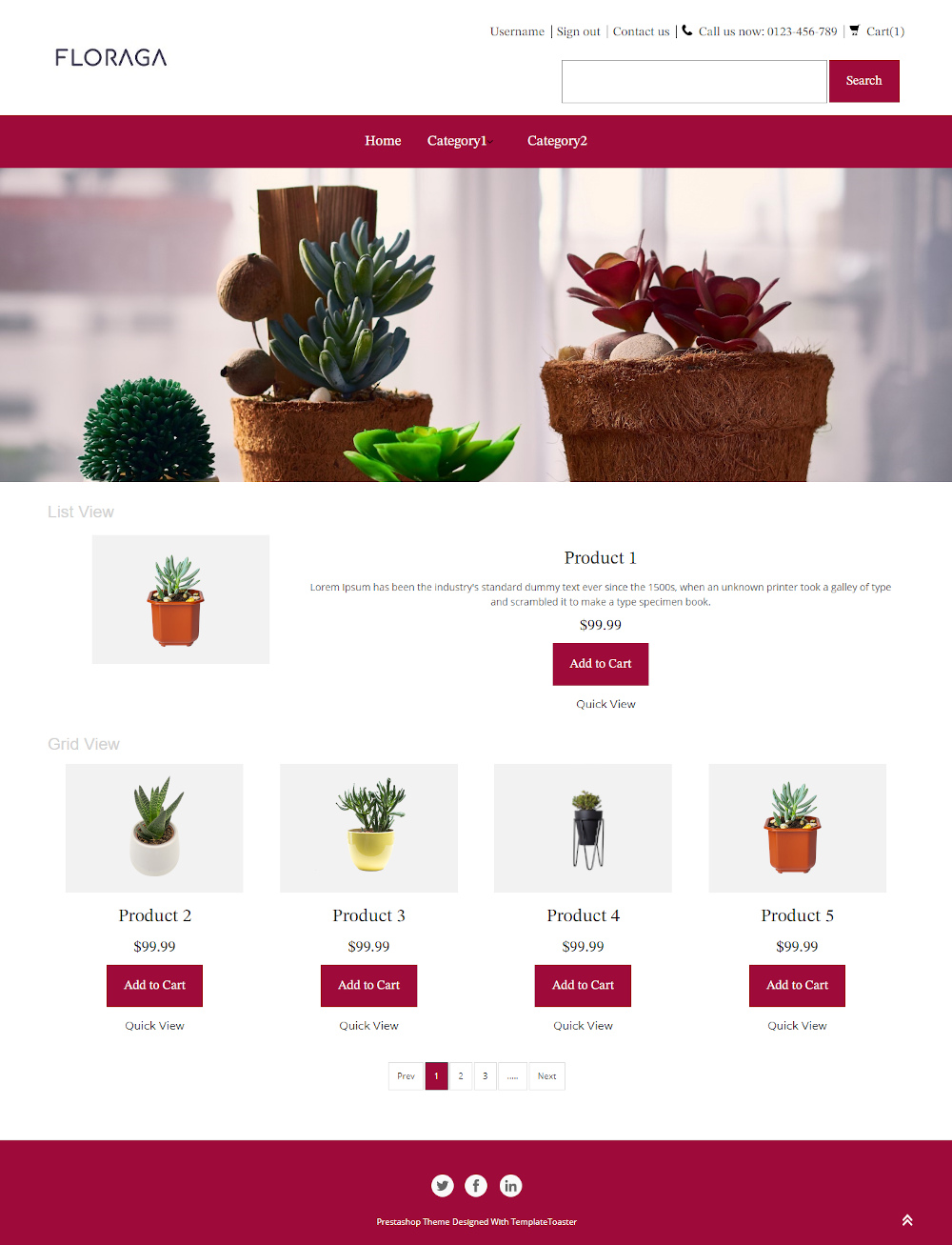 Floraga - Online Plants Store PrestaShop Theme