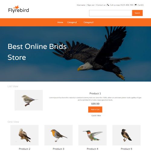 Flyrebird - Online Birds Store PrestaShop Theme