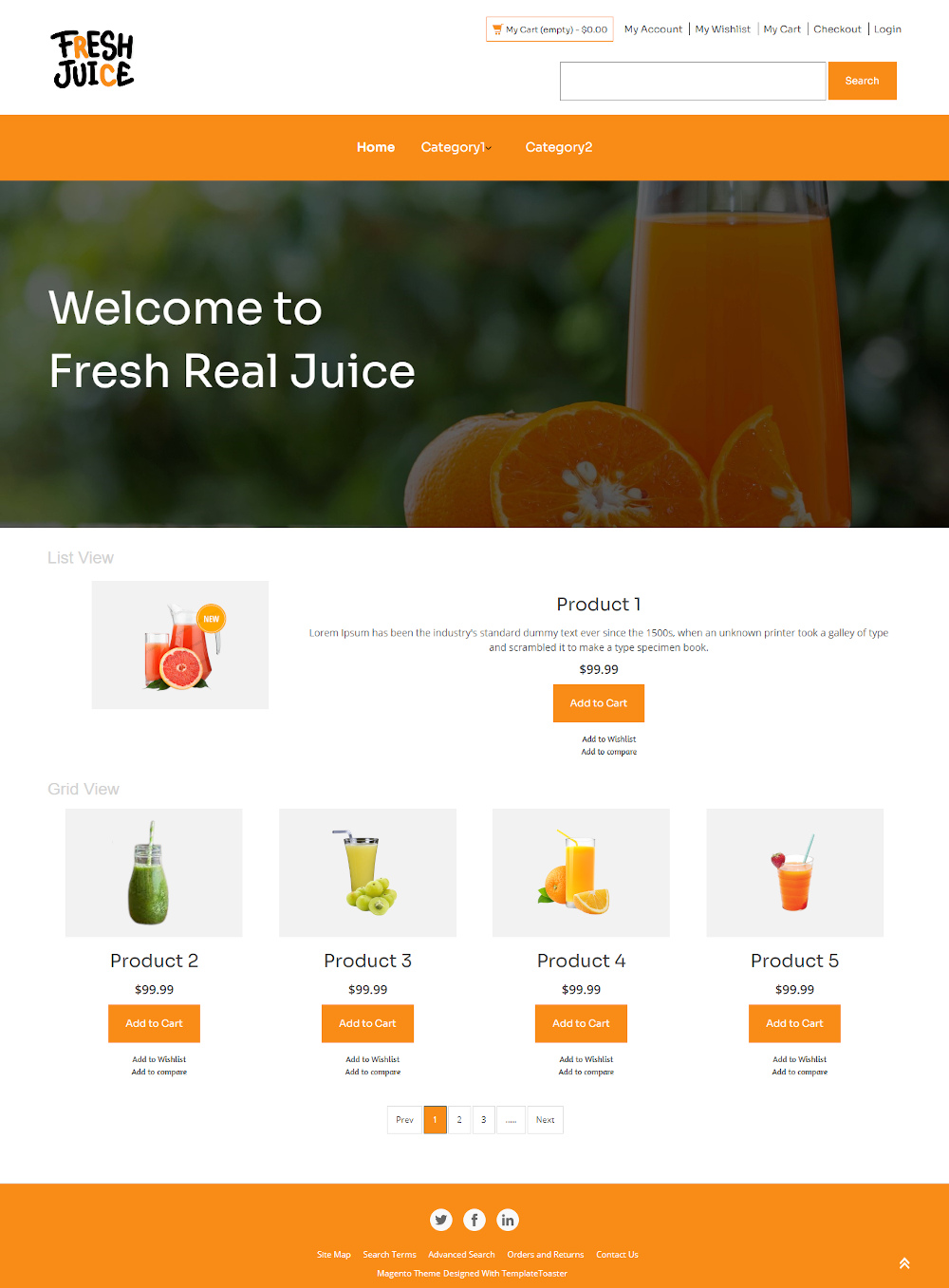 Fresh Juice Online Store Magento Theme