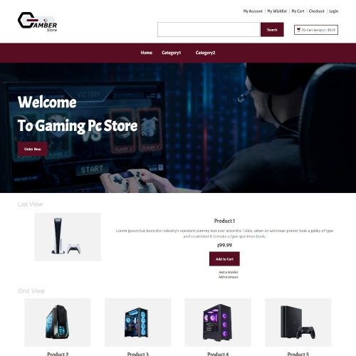 Gamber - Online Gaming Pc Store Magento Theme