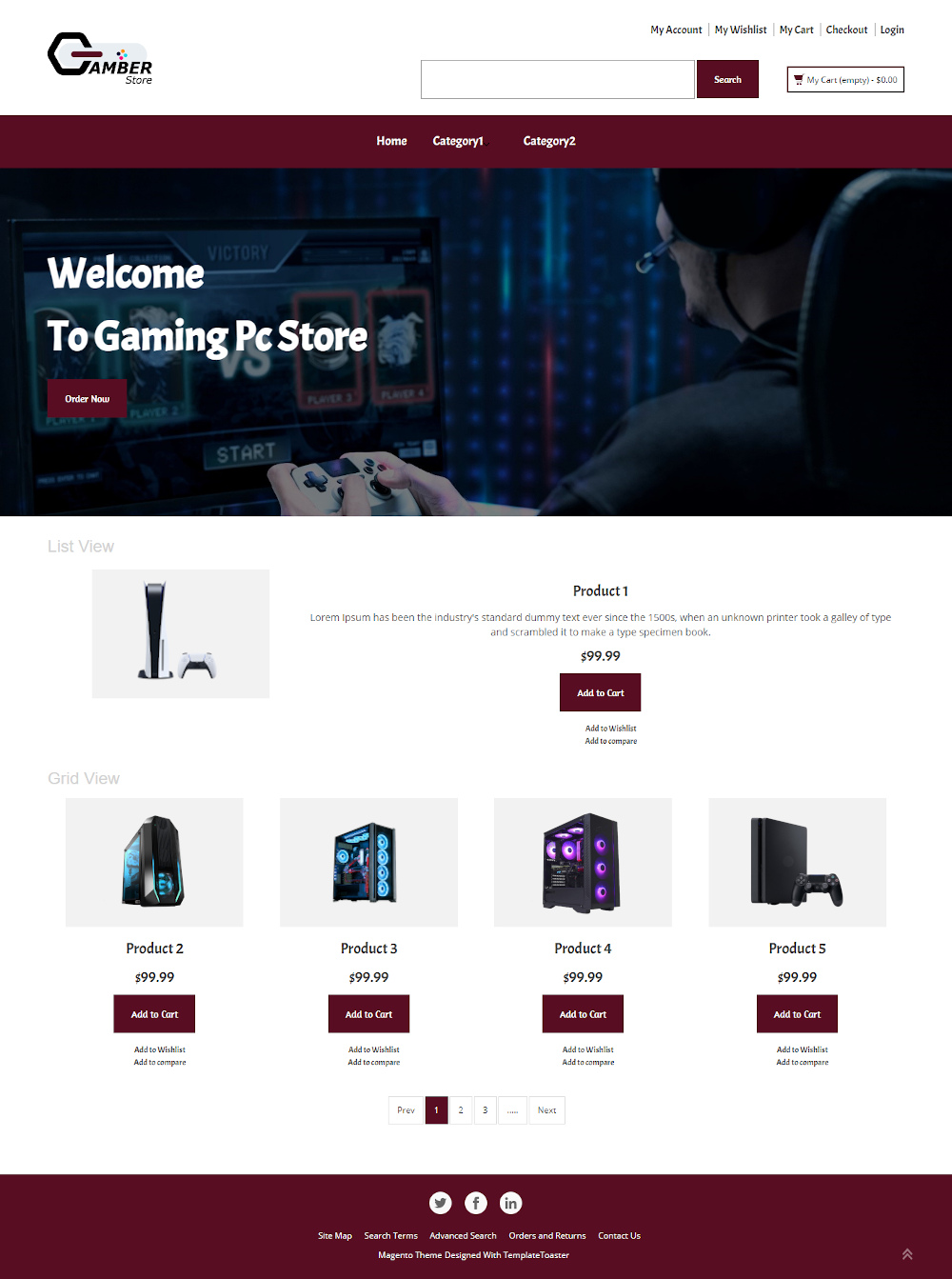 Gamber - Online Gaming Pc Store Magento Theme