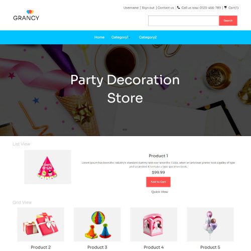 Grancy - Online Decoration Store PrestaShop Theme