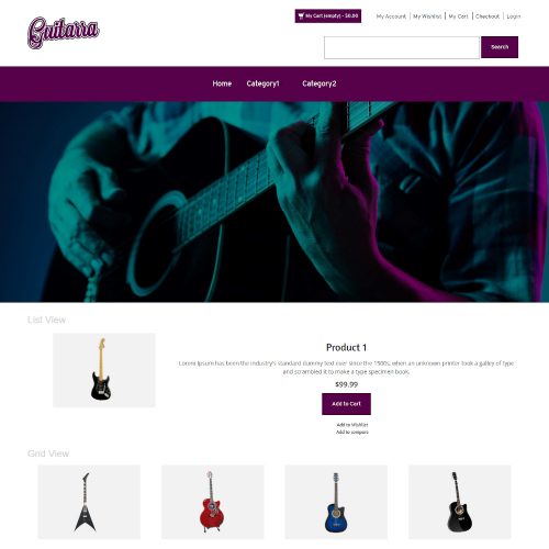 Guitarra - Online Music Guitar Store Magento Theme