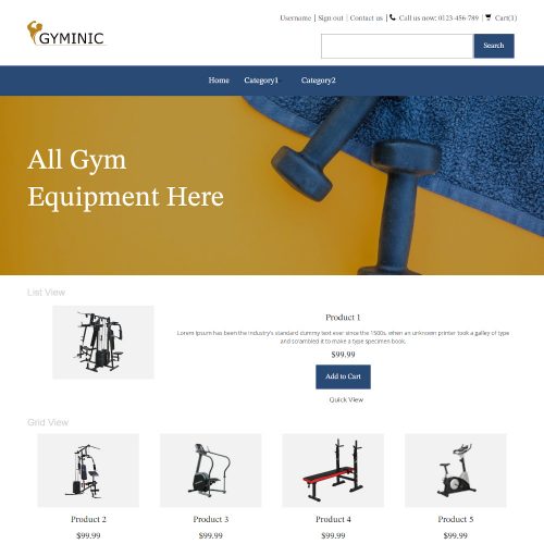 Gyminic - Online Gym Equipment's Online Store PrestaShop Theme