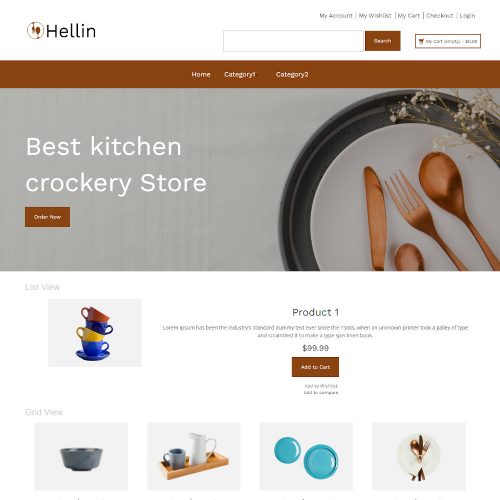 Hellin - Online Crockery Store Magento Theme