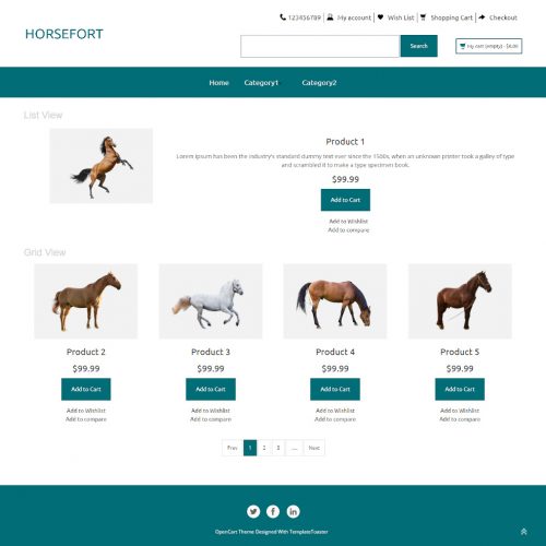 Horsefort - Online Horse Store OpenCart Theme