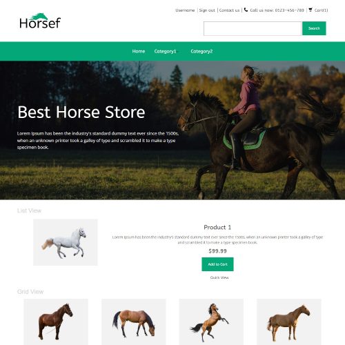 Horserf - Online Horse Store PrestaShop Theme