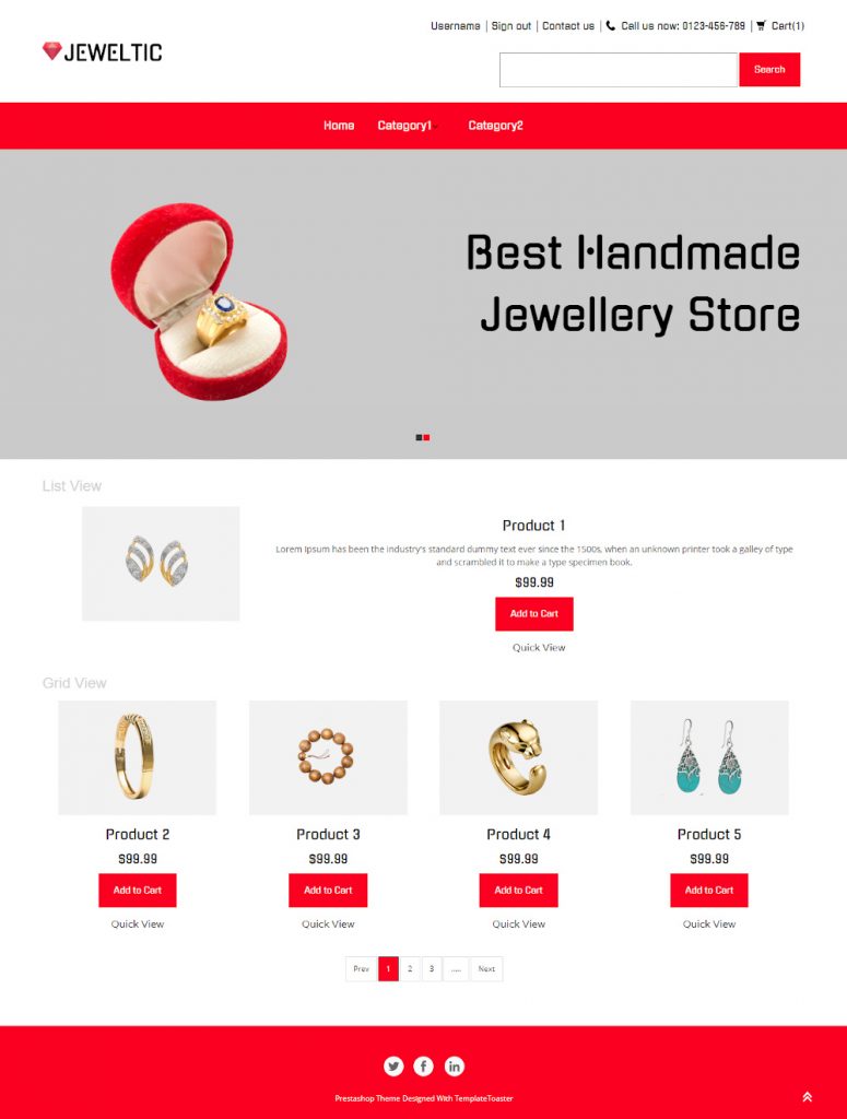 Jeweltic Online Handmade Jewelry Store Theme TemplateToaster