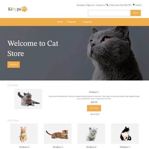 Kittypa - Online Cat Store PrestaShop Theme