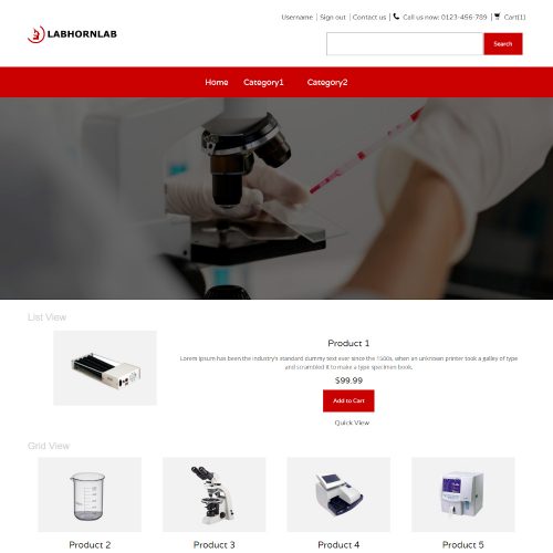 Labhornlab - Online Laboratory Equipment's Store PrestaShop Theme