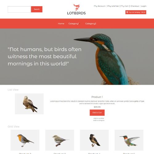 Lotbirds - Online Birds Store Magento Theme