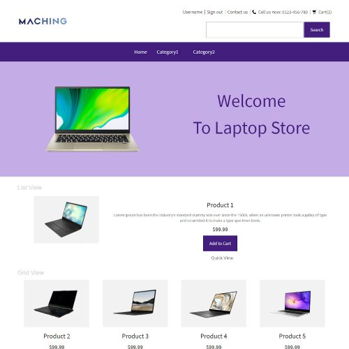 Maching - Online Laptop Store PrestaShop Theme
